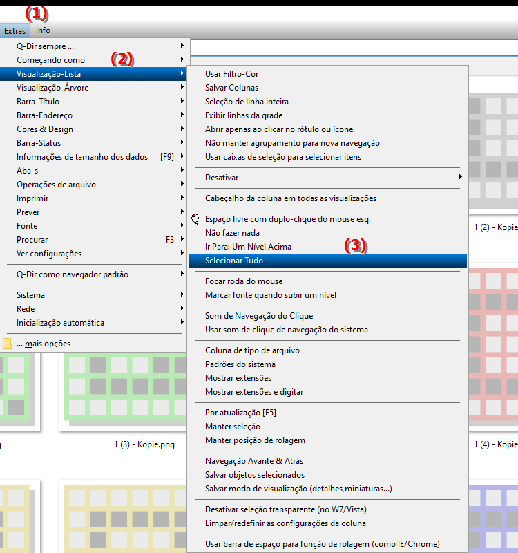 Como posso destacar todos os itens no File Explorer com um clique duplo do mouse L